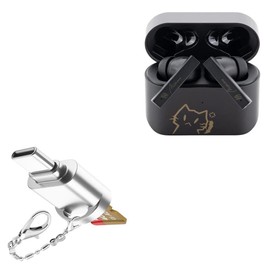 BoxWave Adapter Compatible with Moondrop Nekocake - Micro SD Card miniReader, USB Type-C OTG Reader USB3.0 Adapter Keychain - Metallic Silver