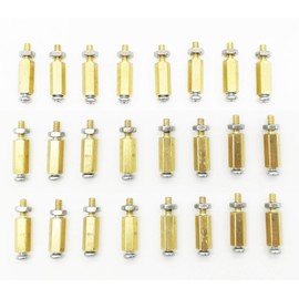HanTof Raspberry Pi 3 Model B+ Standoffs Pack 24 Pieces/LoT M2.5 (11mm Body + 6mm Screw) Hex Brass Standoff Cylinder + Screw + Nut Kits for Raspberry pi 3 B Plus/3B/2B/B+/A+ Hat