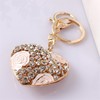 Love Heart Rose Flower Crystal Charm Pendant Purse Bag Key