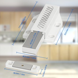 Push Open Door Catches Jiayi 2 Pack Cabinet Magnetic Push Catches Cupboard Push Latch Touch Open Kitchen Drawer Closer Push Opener for RV Door Damper Large Push to Open Wardrobe Closure