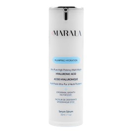 The Serum by Marala Clean & Natural Ingredients For Radiant, Healthy Skin. Professional grade skincare with active ingredients: Multi Weight Hyaluronic Acid and Epidermal Growth Factor Peptides; 30 ml / 1oz