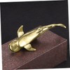 LIFKOME Brass Shark Figurine Desktop Decor Unique Shark Shaped Adornment