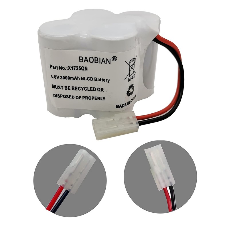 BAOBIAN X1725QN Battery 4.8V 3000mAh Ni-CD Compatible with Euro Pro