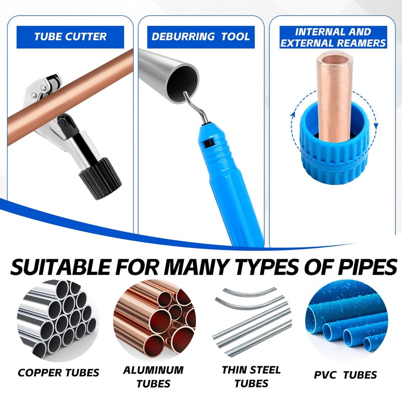 kuailebuy Tube Bender Kit, for 1/4"-7/8" O.D. 90° Forward/Reverse Bending