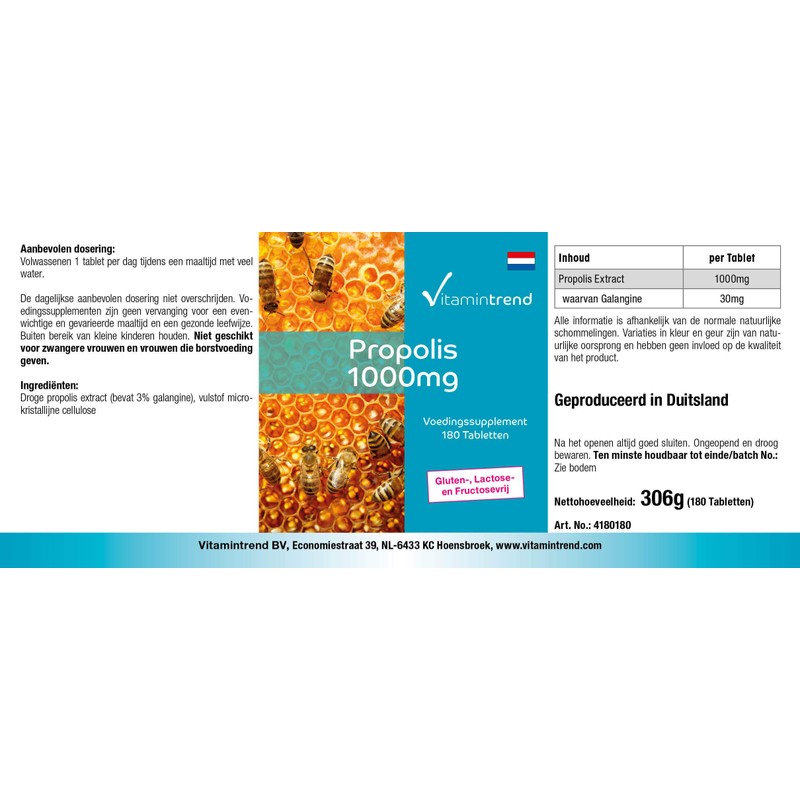 Propolis 1000 mg – 180 Tablets 6 Month Supply High