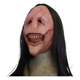 Una Nueva Máscara De Demonio Con Pelo Largo Y Cara Roja ./