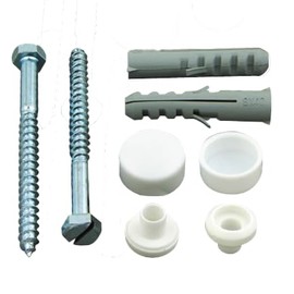 Universelles WC-Befestigungsset – Toilettenschüssel-Bodenbefestigungsset mit M6 x 70 mm Ankerschrauben und weißen Kappen – Pfannen-Befestigungsschrauben-Set für WC- oder Bidet-Installation und