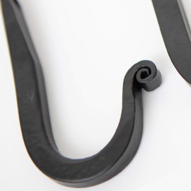 Stur-De Decorative Wrought Iron Hooks for Wall - Heavy Duty Black Hooks for Hanging Coats, Bags, Hats and Towels, Rusic Wall Hangers - 3.75 x 0.5 x 2 Inch (Black, 3 Units)