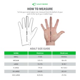 CUTTERS - Guantes de fútbol para el día del Juego, con Agarre de Silicona de Alta adherencia, Apoyo y protección Superiores, Guantes de fútbol para Adultos