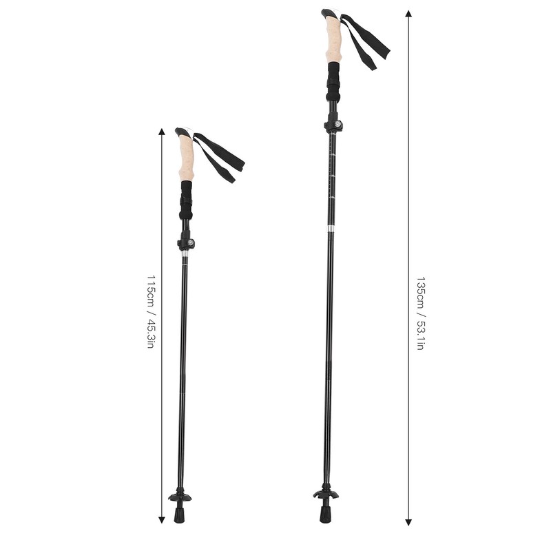 Telescopic Hiking Pole Portable Aluminum Alloy Folding Walking Stick for