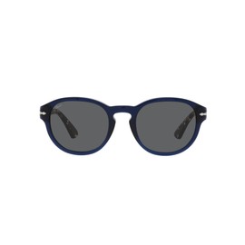 Persol PO3304S Round Sunglasses, Opal Blue/Dark Grey, 53 mm