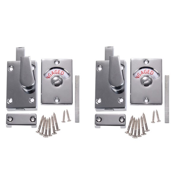 Door Lock Indicator,Toilet Bathroom stall Lock Vacant/Engaged Chrome Latch Indicating