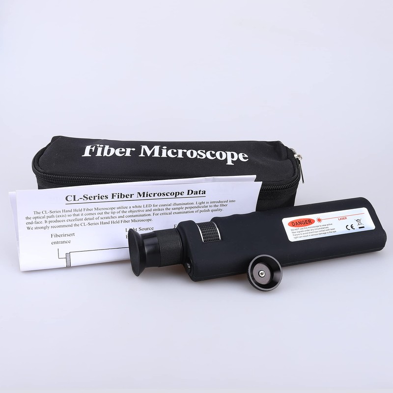 Fiber Optic Inspection Microscope 400x LED Illumination Handheld Anti Slip