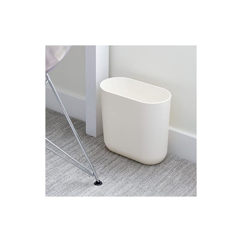 iDesign Recycled Plastic Slim Oval Waste Basket, The Cade Collection