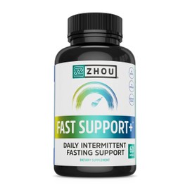 Zhou Fast Support - Fasting Electrolytes No Sugar, Fasting Salts Supplement for Intermittent Fasting for Women & Men with Magnesium, Sodium Chloride & Potassium - 60 Veggie Capsules
