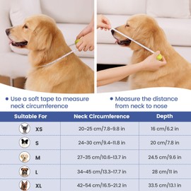 HAPPY HACHI Soft Dog Cone Collar, Adjustable Dog Recovery Cone Collar, Reflective Bands Breathable Elizabethan Collar for Large Medium Small Dogs Anti-Bite Anti-Lick Protective Wound (M)