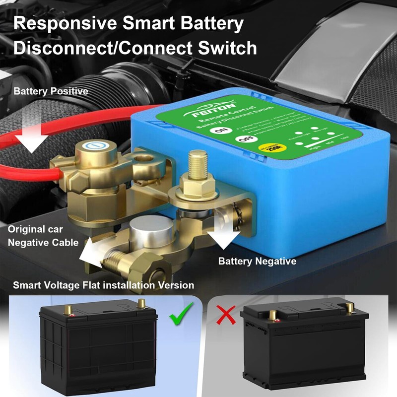 FEITON Remote Battery Disconnect Switch, 250A Intelligent Cut Off 12V