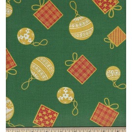 Fabric Traditions Merry Christmas Basics Christmas Ornaments Cotton Fabric By the Yard  Bfab