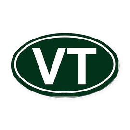 CafePress VT Oval Car Magnet (Oval) Oval Car Magnet, Euro Oval Bumper Magnet