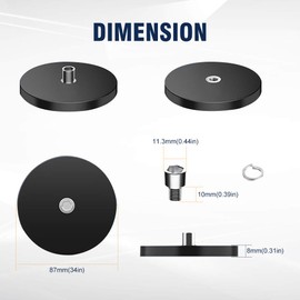 Magnetic Base LED Light Bar Mounting Brackets Windshield Powerful Mount Bracket Sucker Holder Roof Off Road Holder for LED Work LED Pods Light Straight Curved Quad Row LED Light 2PCS …