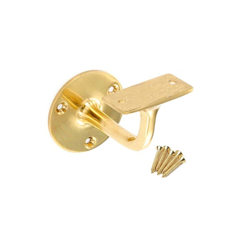 5X Polished Brass Handrail Wall Brackets & Screws