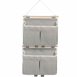 Tazive Set of 2 6 Pockets Wall Hanging Entryway Trinket Storage for Newspaper, Letter, Keys, Mail, Stationery and More (Dark Gray)