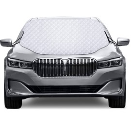 Karvipark Car Windscreen Cover, Magnetic Car Windshield Cover, Snow Ice Frost UV Protective Front Window Cover, Sun shade Snow Cover with Dust Water Resistent, Perfect for Most Vehicles All Weather