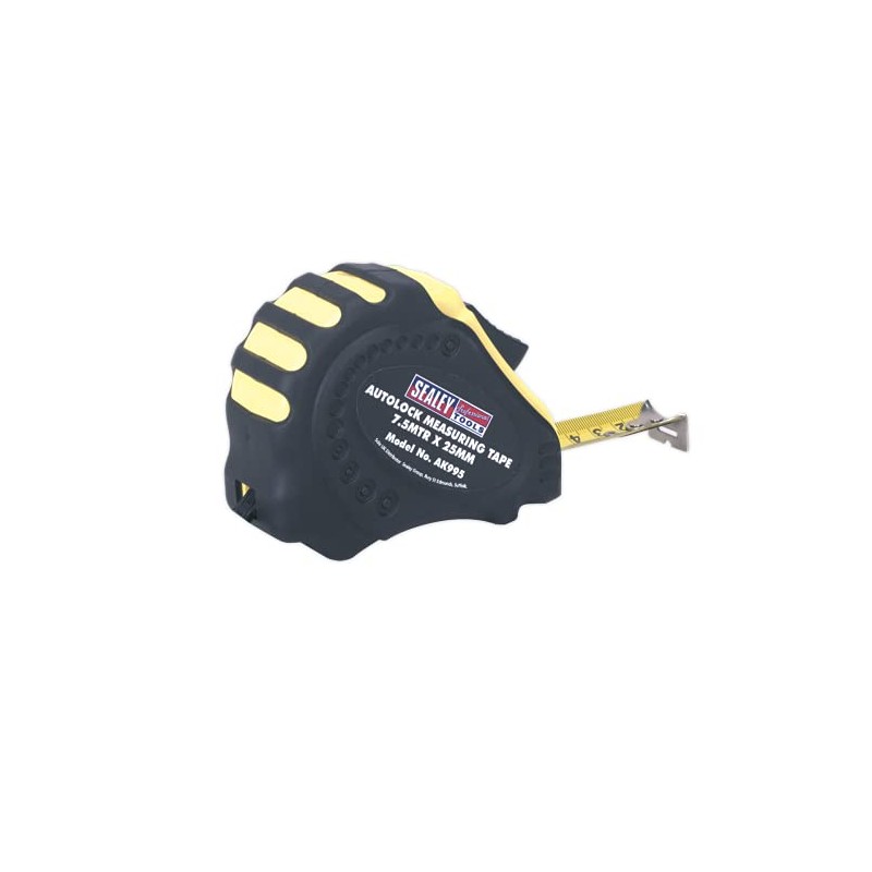 Sealey Ak995 Autolock Measuring Tape 7.5Mtr(25Ft) X 25Mm Metric/Imperial