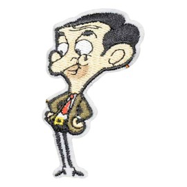 Mr. Bean Character Embroidered 3" Tall Iron on Patch