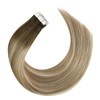 Moresoo Tape in Extensions Human Hair Balayage Tape in Hair