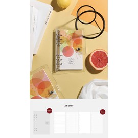 A6 A5 6-Holes Colorful PVC Cover Round Ring View Binder with Snap Button Closure File Folder (Rose Gold, A6 Mini Set)