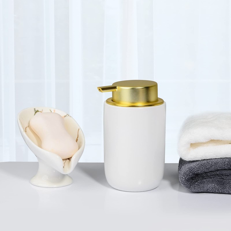 Umlaca Soap Dish Ceramic Self-Draining Soap Holder Keep Soap Dry,