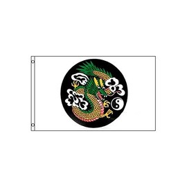 AZ FLAG CHINESE DRAGON YIN AND YANG FLAG 3' x 5' - DRAGONS OF CHINA FLAGS 90 x 150 cm - BANNER 3x5 ft