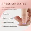 evpct Press on Nails Short Square for Women, Light Purple