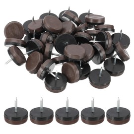 PATIKIL Furniture Sliders 30mm, 40pcs Nail on Chair Leg Floor Protectors Furniture Glider Pads for Easy Moving on Carpet Hardwood Tile, Brown