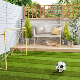 Goasis Lawn Artificial Outdoor Grass Customized Sizes, Fake Grass Zebra Stripe for Landscape (Balcony, Roof, Garden, Park, Kindergarten) and Sports(Football, Tennis, Basketball, Gateball), 1FTX91FT
