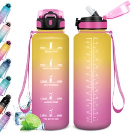 KollyKolla Trinkflasche 1.5L, Große Trinkflasche Sport, Wasserflasche Auslaufsicher mit Strohhalm, Trinkflasche Kohlensäure Geeignet, Fitness Trinkflasche, BPA-Frei, Sportflasche für Erwachsener, Büro