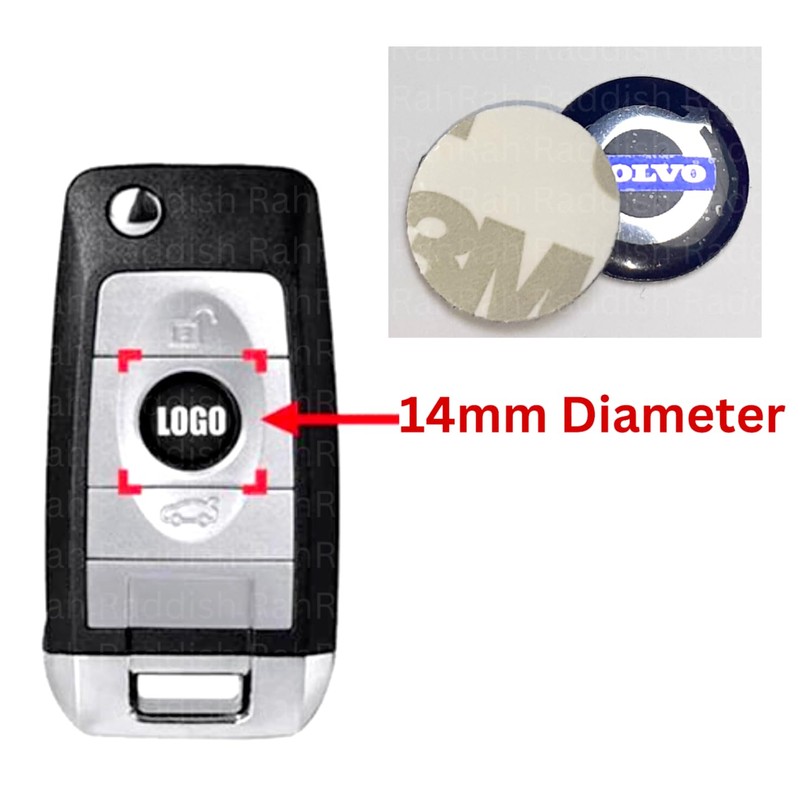 Glossy 3D Logo Car Sticker KeyFob Badge Shinny Button Emblem