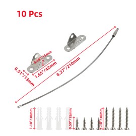 Oedema 10 Pcs Furniture Anchors Furniture Wall Anchors Anti Tip Furniture Straps Furniture Dresser Wall Safety Anchor, Silver