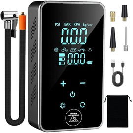 CIPI-1 Portable Tyre Inflator, Car tyre pump, Bike pump, LED touch-display, All-in-one air compressor, Pressure Detection, Auto shutoff, Rapid inflation (150PSI), For car/bike/ball/paddle board/airbed
