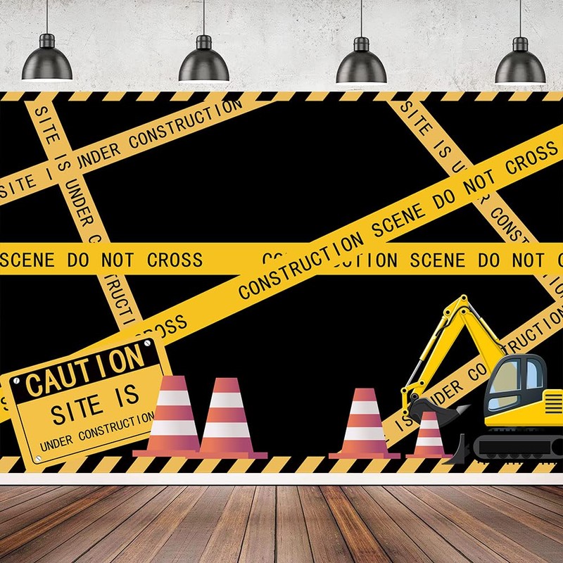 Construction Site Theme Backdrop for Construction Themed Birthday Party MEETSIOY