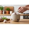 Ceramic Garlic Keeper,Garlic Storage with Lid,Garlic Holder,Beige,Small