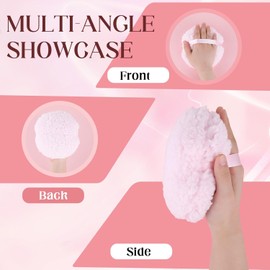 Pink Large Powder Puff, Soft & Fluffy, Reusable, Ideal for Face & Body Powder, Talc-Free, Travel-Friendly