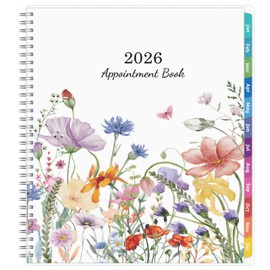 2026 Appointment Book - January - December 2026, Appointment Planner with Weekly ＆ Monthly Spread, 8.5'' x 10.5'', Large, 15 Minute Increments, 2026 Daily Planner with Pockets, Tabs, Flexible Cover