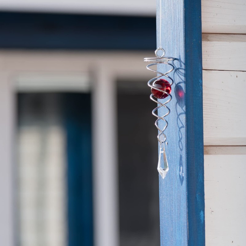 3PCS Gazing Ball Spiral Tail, Prefdo 4.5 inch Metal Wind