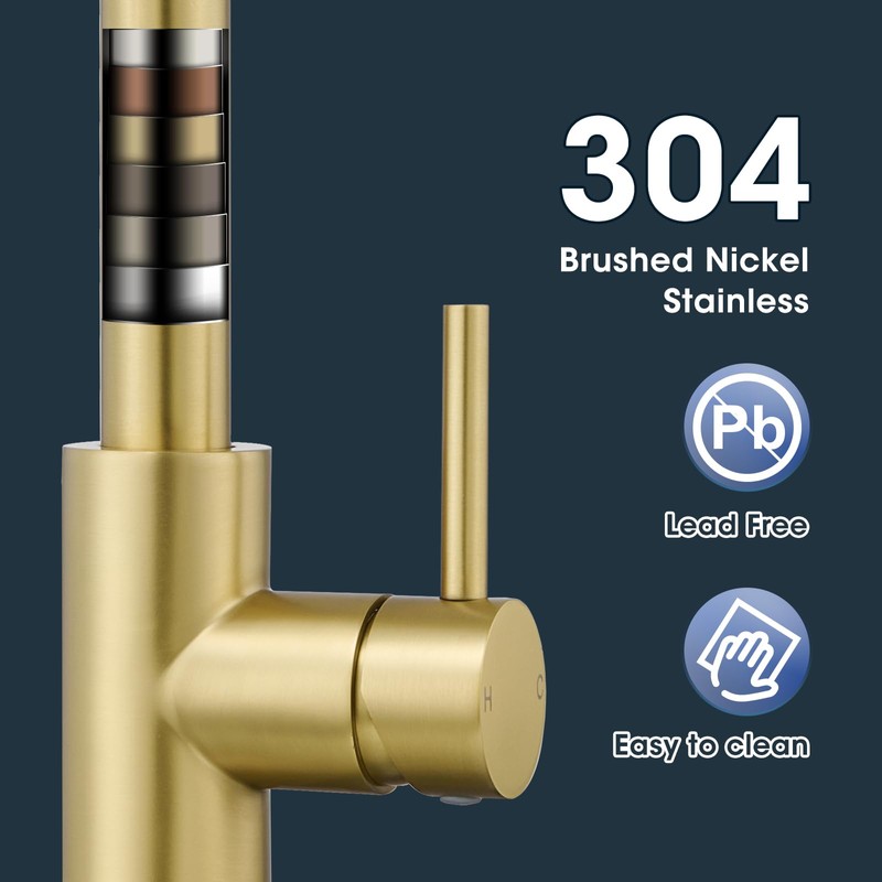 SOEBIZ Kitchen Faucet with Soap Dispenser, 2-Mode Sprayer