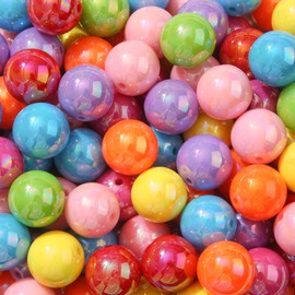 CYEENUT 20mm Ab Rainbow Acrylic Beads 180pcs Chunk Bubblegum Beads Color Beadable Beads Pen Ball Beads for Pen Bag Jewelry Making Necklace Bracelets(Rainbow ab)