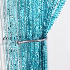 John Aird Jazz Glitter String Curtain Panel (Blue)