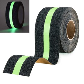Hyber&Cara Non-Slip Tape / Non-Slip Strips - Glow in the Dark for Stairs, Ladders and Slippery Floors Indoor and Outdoor 50 mm x 5 m