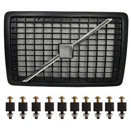 ZUVELLO Front Grille with Bug Screen and Strip Fit For 2004-2017 Volve VNL Generation 2 Semi Trucks Replace 20505759